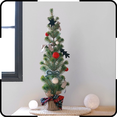 blooming&me スリム クリスマスツリー(77cm) レッド装飾