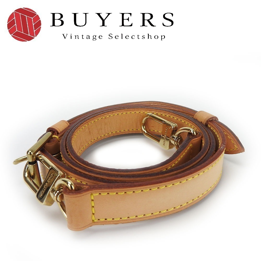 中古 ショルダーストラップ ヌメ革 ベージュ ゴールド金具 肩掛け 調節可能 レディース 女性