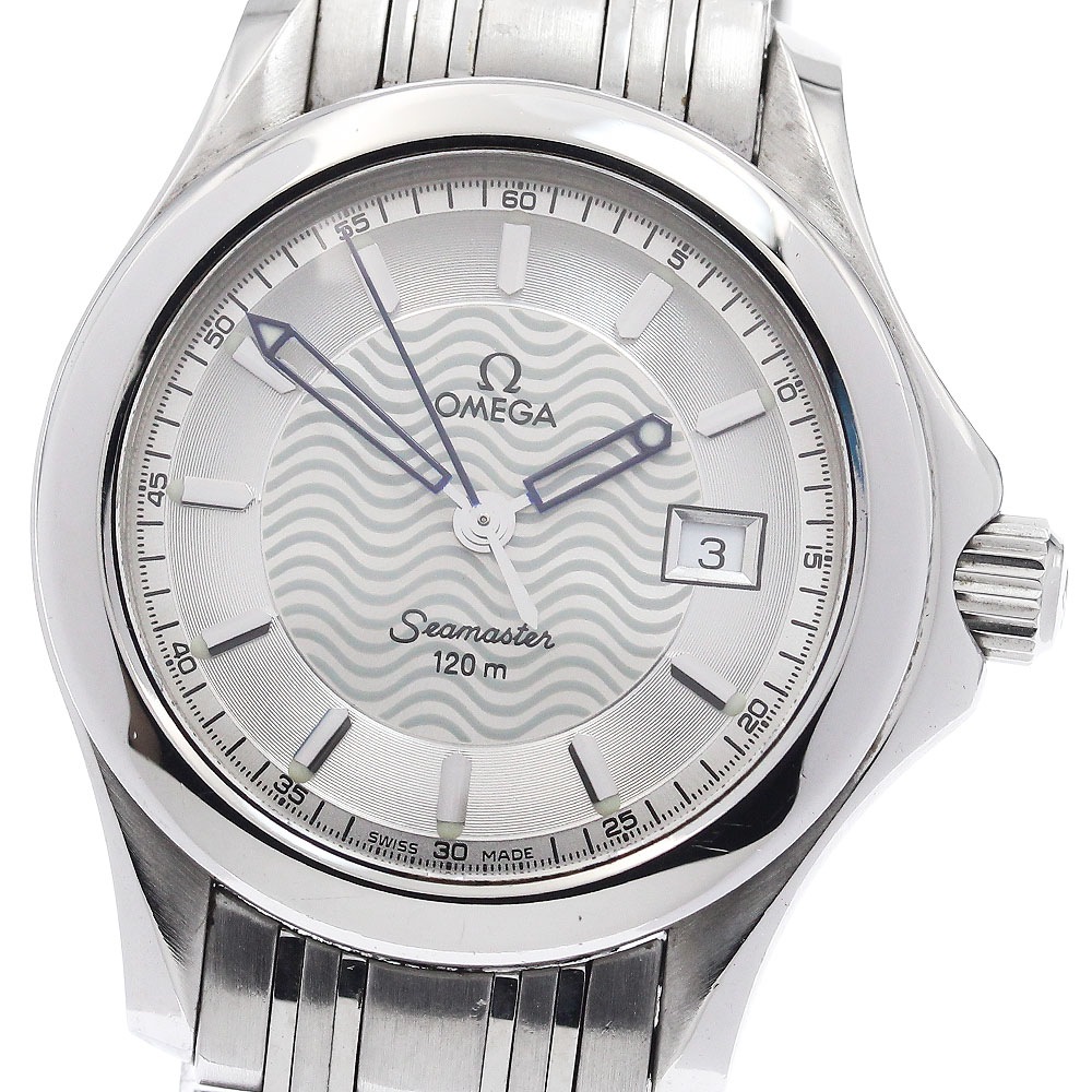オメガ OMEGA 2571.31 シーマスター120 デイト クォーツ レディース 保証書付き_947512【中古】