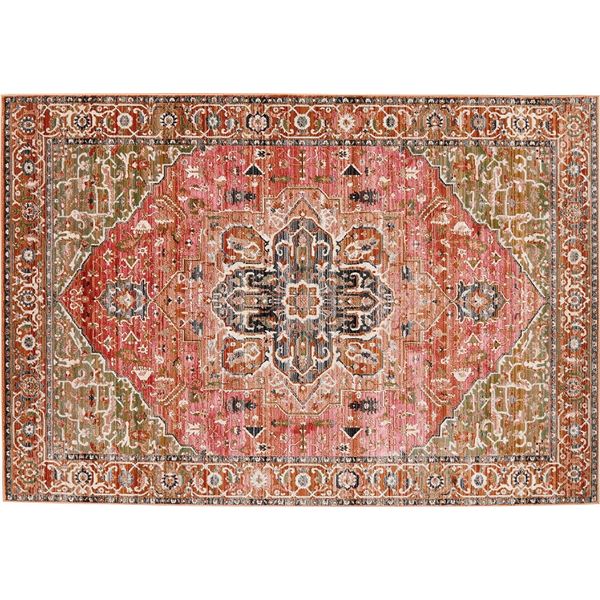 防炎 ラグマット 約200x250cm オレンジ ウィルトン ブレント プレーベル