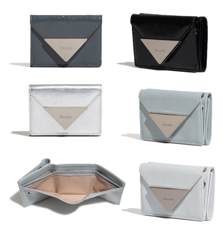 CRINKLE TRIANGLE TRIPLE WALLET D
