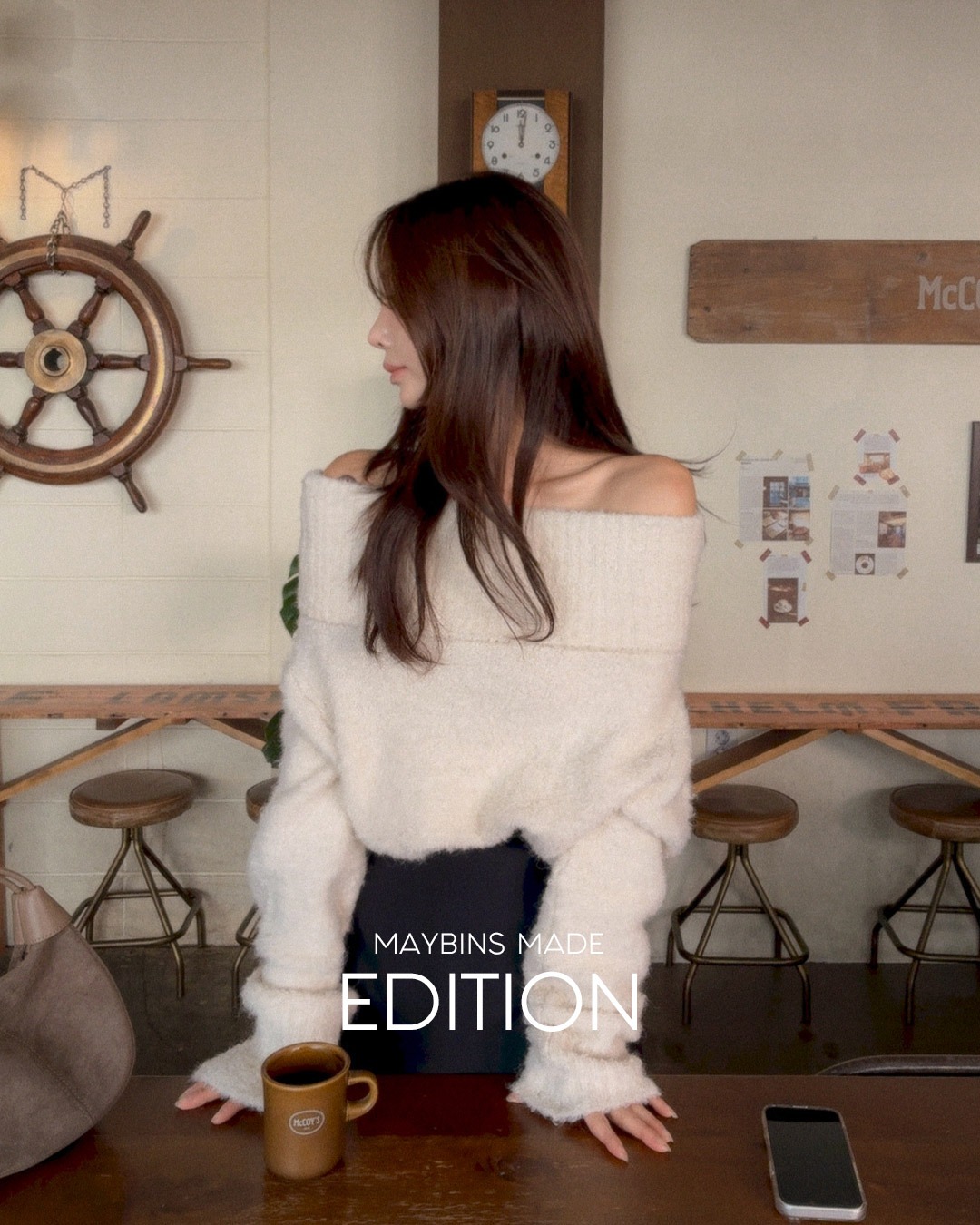 [MADE]ホンディンウールオフショルダーニット韓国ファッション レディース