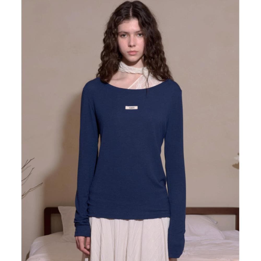 ROCKCAKE Beige Label Seethrough Top Navy RC24TP12800NA
