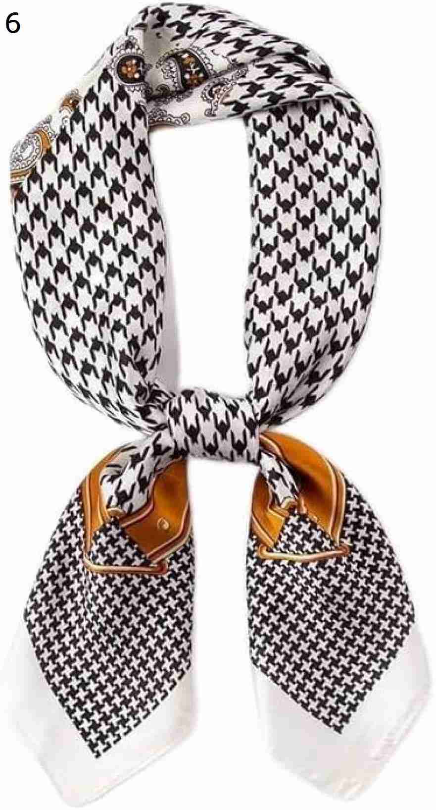 【20%OFFクーポン～】正方形のスカーフラップヘアタイヘッドバンド春秋多用途ダークグリーンヒョウ花柄ショールスカーフスカーフ (Color : 6 Size : 70*70cm)