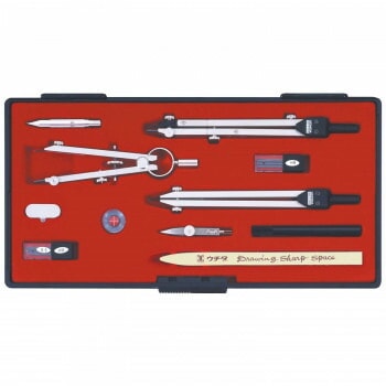 KD型製図器 SE 13品組A 烏口抜き 1-730-7306