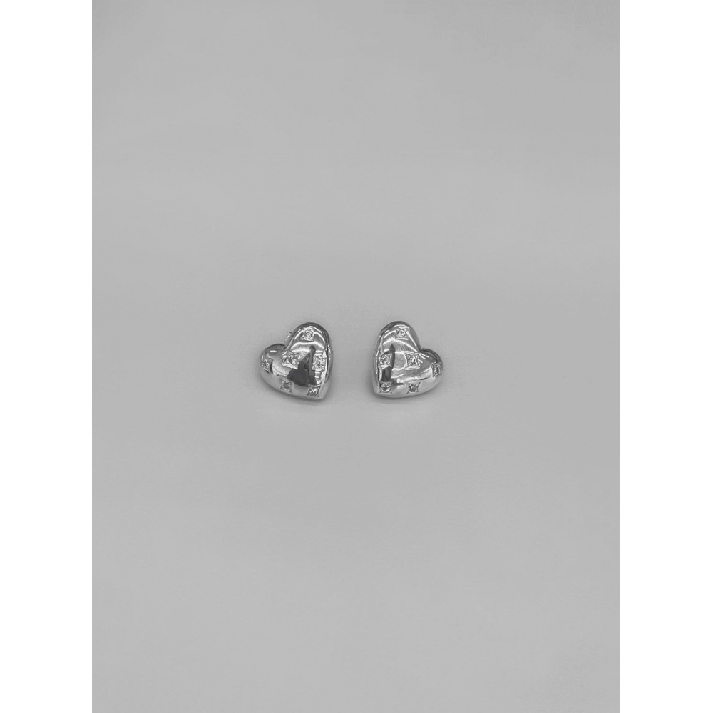 ブラックアップ (シルバー925) ミューズィハートピアス