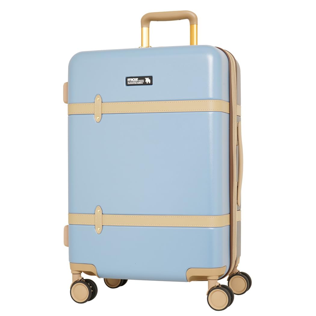 [moz] モズ スーツケース マチ拡張機能付き Mサイズ キャリーケース 56L-65L TSAロック サイレントキャスター 静音 静音キャスター マチ拡張 (ブルー/ネイビー)