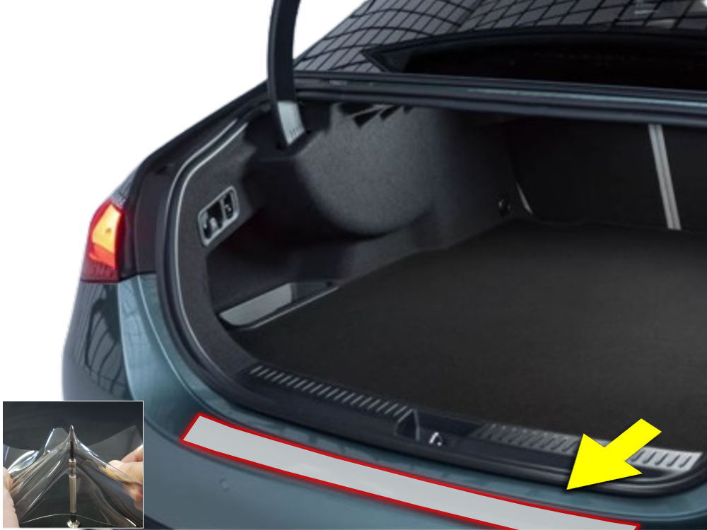 リアステップガード (ベンツ Eクラス AMG LINE W214) 車種専用 カット済み 傷防止フィルム プロテクションフィルム 車種専用カット済み リアステップ 保護フィルム キズ防止 保護 クリ