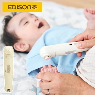他サイト： EDISONmama(エジソンママ) EDISON mama(エジソンママ) 2wayネイルケアセット 0か月~/爪切り 電動やすり 収納袋 6種類アタッチメントあり くまの商品画像