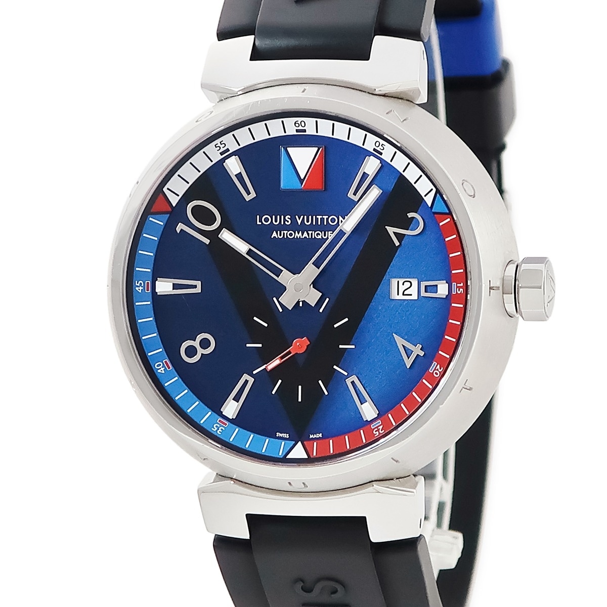 タンブール ブルー スモールセコンド Q1D21 自動巻き メンズ フランスカラー Vライン 3年保証