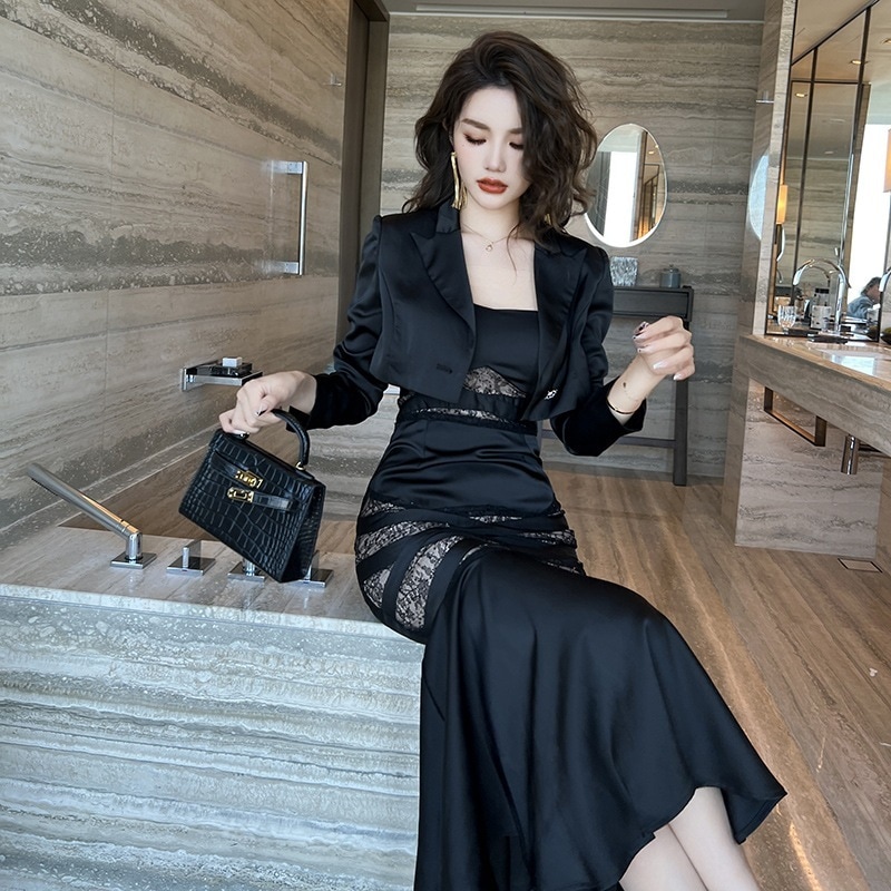 【JY.上品】 2025秋新品 女王様 ワンピースセット マーメイド スーツセット ドレス パーティー キャバ 大人 同窓会 披露宴 卒業式 結婚式 演奏会 ウェディング 二次会 メガ割