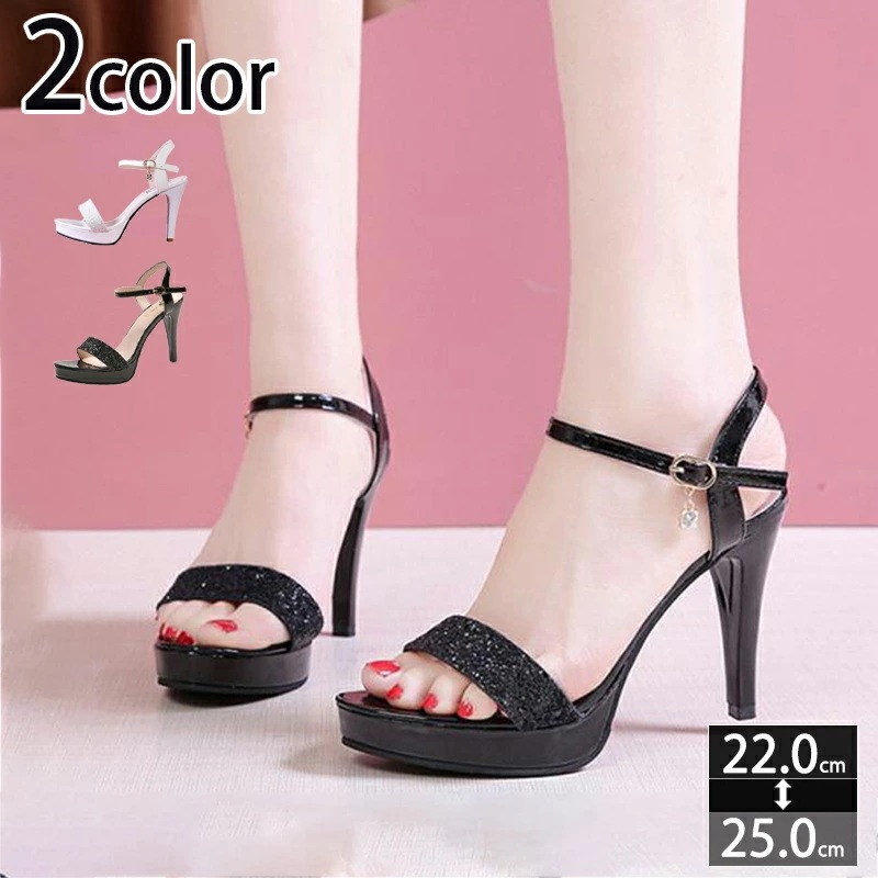 777円OFFクーポン パンプス サンダル 痛くない ハイヒール オープントゥ 9CMヒール ラメ 大きいサイズ キャバクラ キャバ ピンヒール レディース キラキラサンダル 美脚サンダル 結婚式 ウ