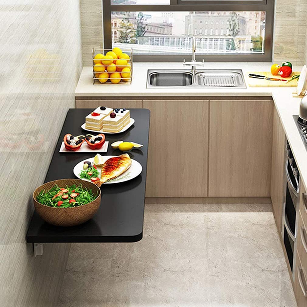 壁掛け式折りたたみワークベンチ小さなスペースに最適な無垢材ドロップリーフテーブル頑丈な折りたたみ式キッチン&ダイニング多目的コンピューターデスク省スペースソリューション 18,691円