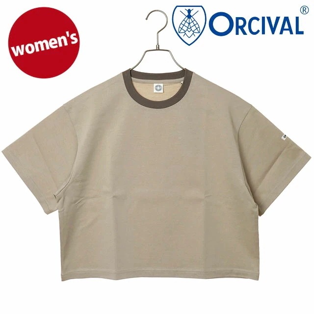 メール便 レディース クルーネック ショートスリーブプルオーバー [OR-C0518-MSD] カットソー 半袖Tシャツ ボーダー 日本製 ベージュ LT.BEIGE（GREIGE-B） 正規取扱店