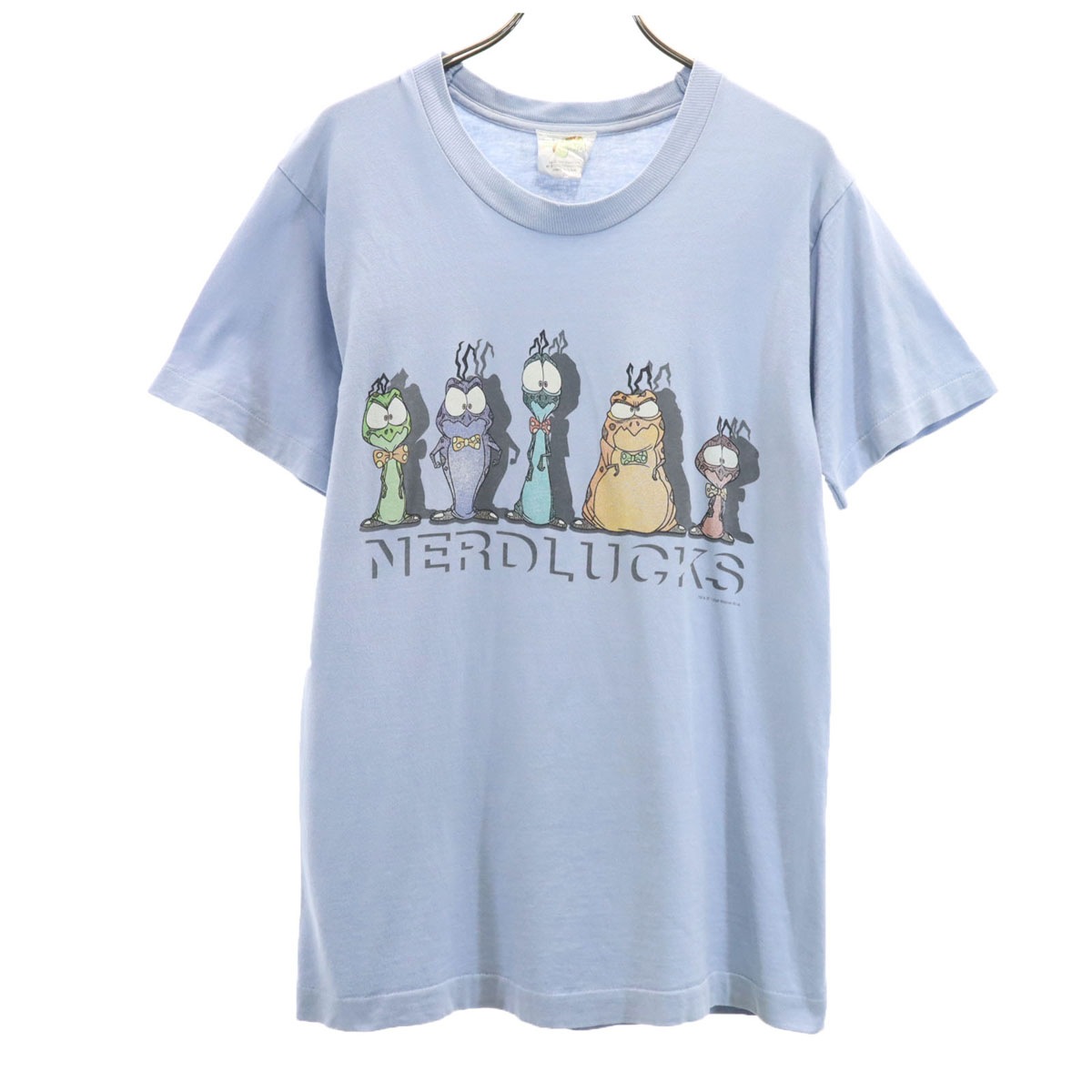 SPACE JAM スペースジャム 90s USA製 オールド ワーナー NERDLUCKS プリント 半袖 Tシャツ S ブルー系 シングルステッチ メンズ 古着 4,802円