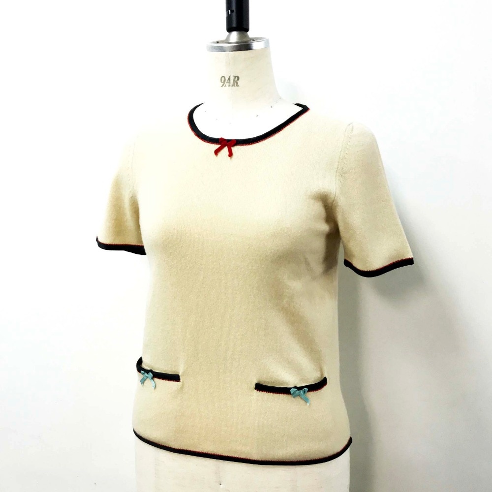 半袖Ｔシャツ 501400 リボン カットソー カシミヤ ベージュ