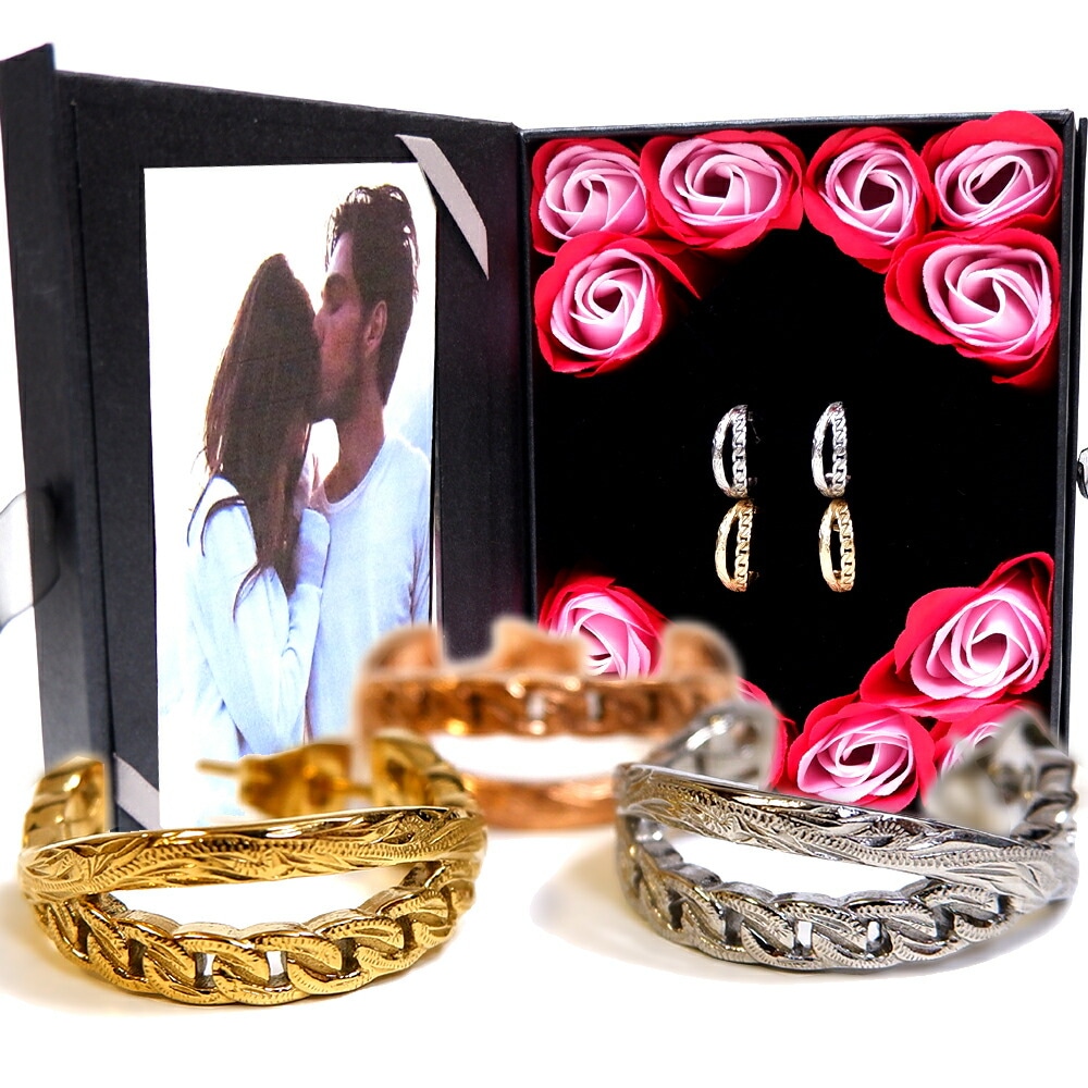 ペアピアス ペアハワイアンジュエリー カレイキニ スクロール 波 記念日 誕生日 プレゼント ギフト