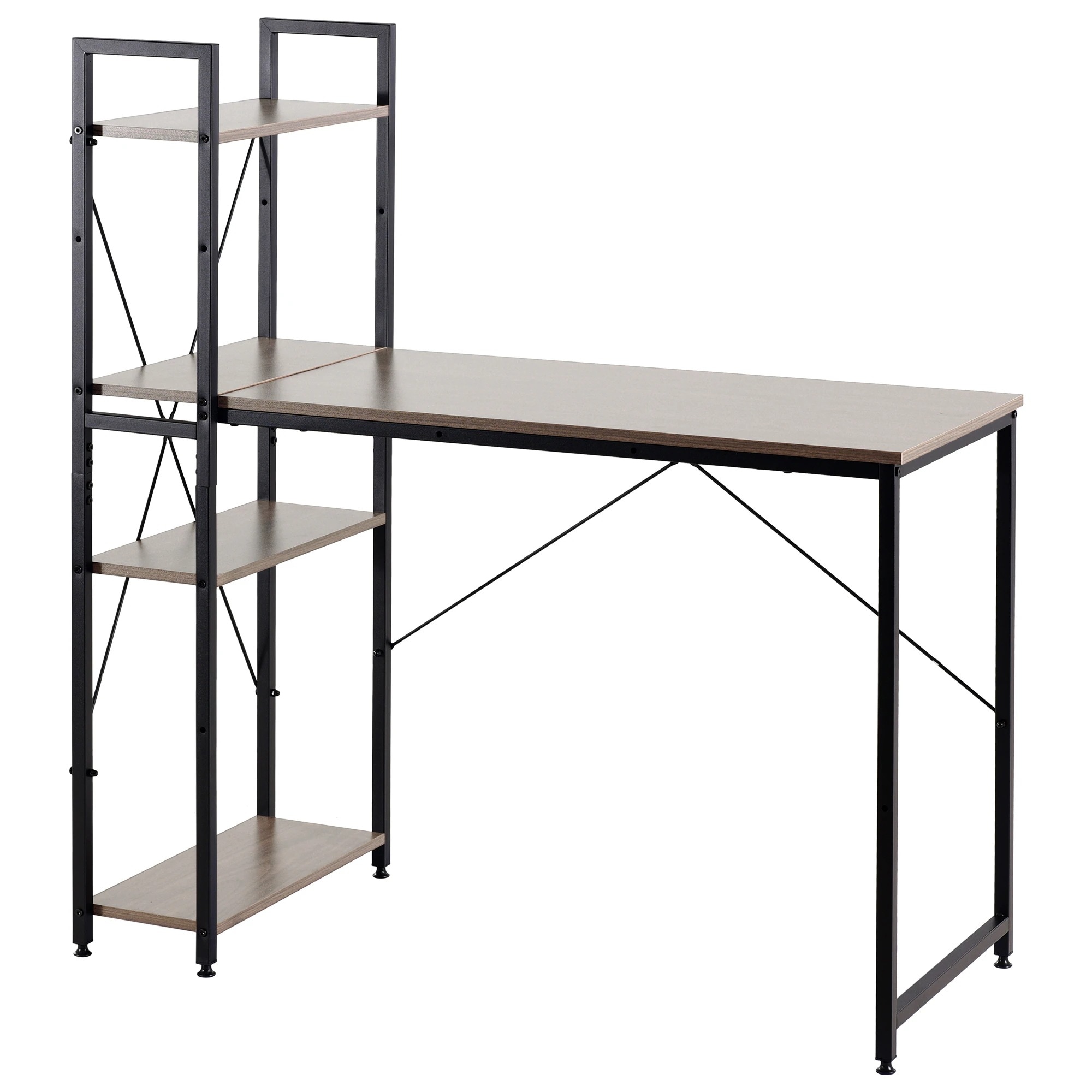 286【301556PAAオフィスチェア+パソコンデスク セットパソコンデスク ラック付き 調整可能　デスク ワークデスク 木製 学習デスク