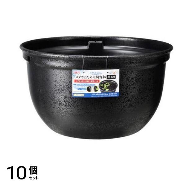 GEX メダカ元気 メダカのための飼育鉢370 黒 12L 10個セット