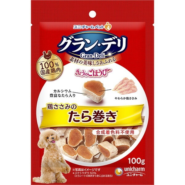 （まとめ買い）グラン/デリ きょうのごほうび 鶏ささみのたら巻き 100g 犬用おやつ [x12]