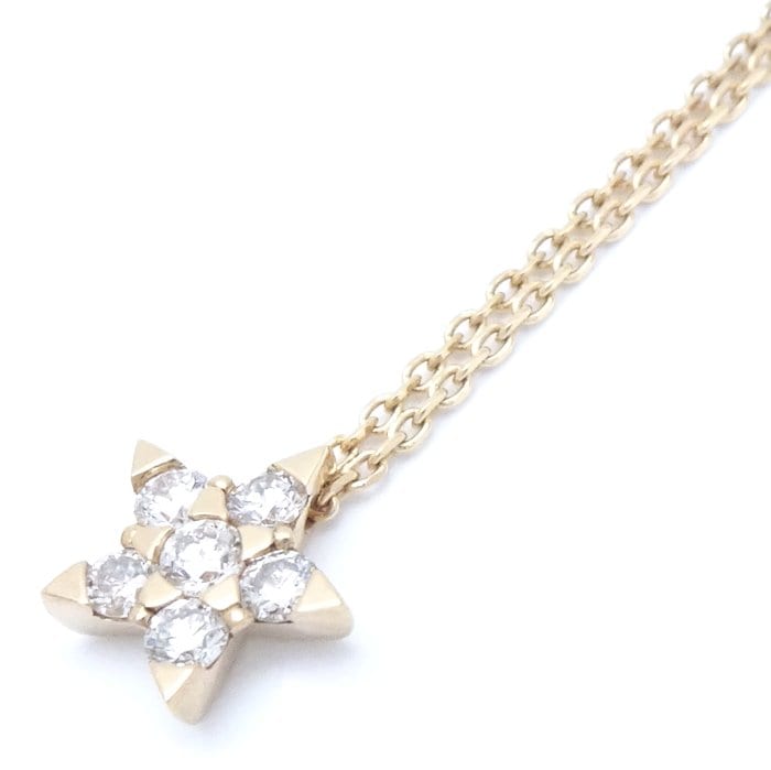 ダイヤモンド ネックレス 星モチーフ ダイヤモンド0.15ct K18YG イエローゴールド/291012【中古】