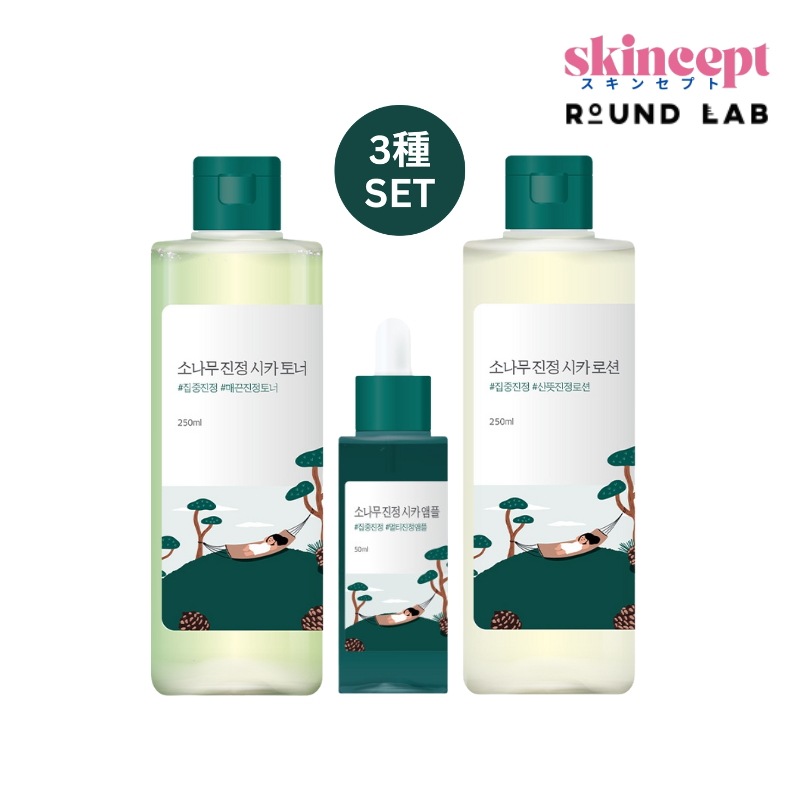 [松鎮静シカ3STEP基礎セット] トナー250ml+美容液30ml+ローション200ml_鎮静/保湿/肌のキメケア/角質ケア/敏感肌ケア