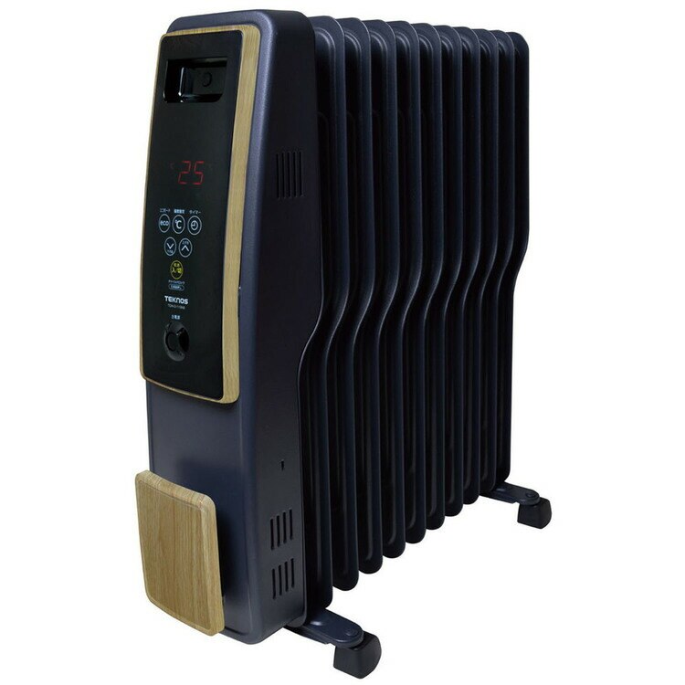 【人気商品】TEKNOS オイルヒーター 11枚フィン デジタル表示木目調 ナチュラルブラウン TOH-D1110NB (D)(B)