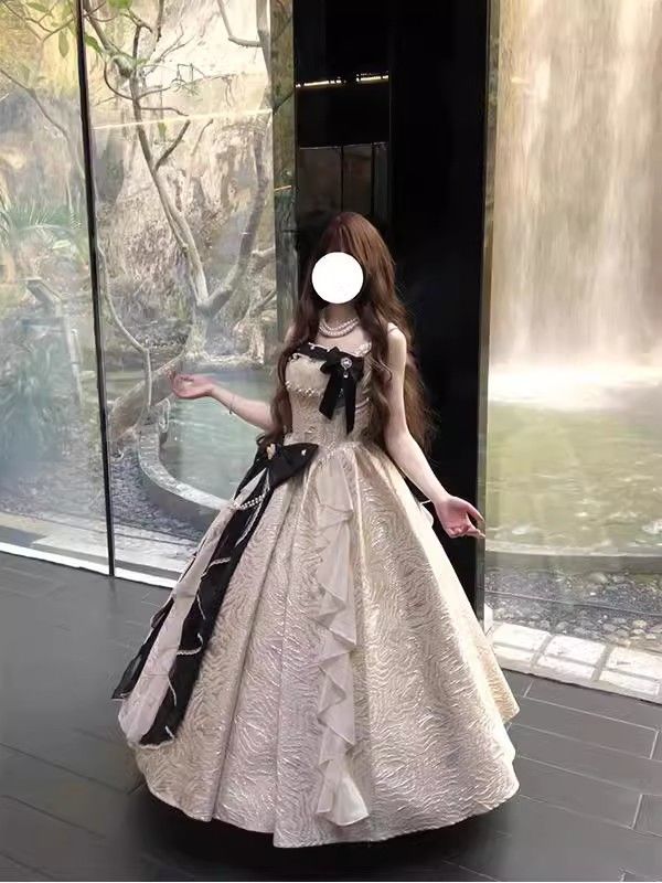 シャンパンカラードレスロリータアダルトギフトサスペンダープリンセススカートロリータスカートロリータ