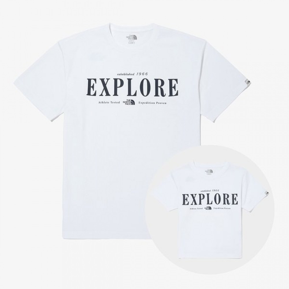 [ノースフェイス公式] NT7UQ06K ホワイトレーベルエクスプロアショートスリーブラウンドTシャツ