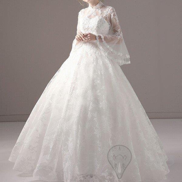 ウェディングドレス/ドレス/結婚式/二次会/ホワイト/花嫁/ウェディング/エンパイア/プリンセスドレ