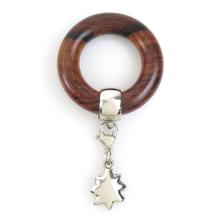 エルメス HERMES スカーフリング 星を巡る旅展 限定 ウッド/メタル ブラウン/シルバー レディース e60522a