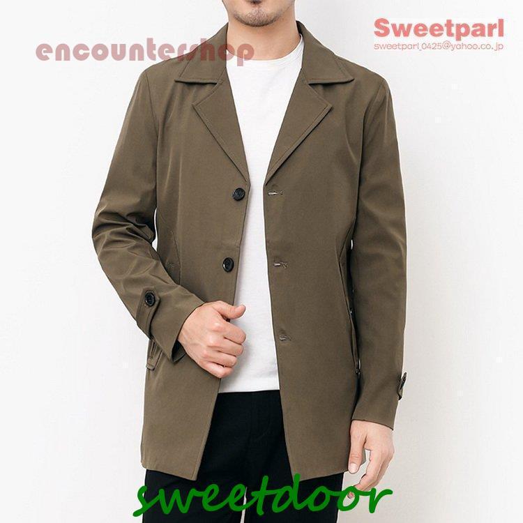 メンズ ステンカラーコート ビジネスコート スプリングコート アウター コート 通勤 撥水 防風透湿 春冬 春物