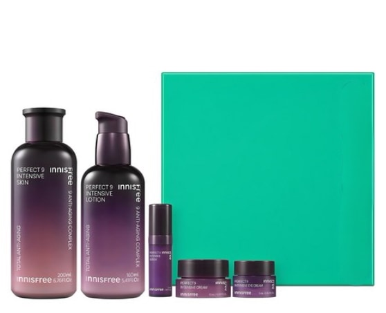 パーフェクト 9 インテンシブ スキンケア 2点セット1セット 構成品:スキン200ml+ローション160ml+セラム5ml+アイクリーム5ml+クリーム10ml 4,869円