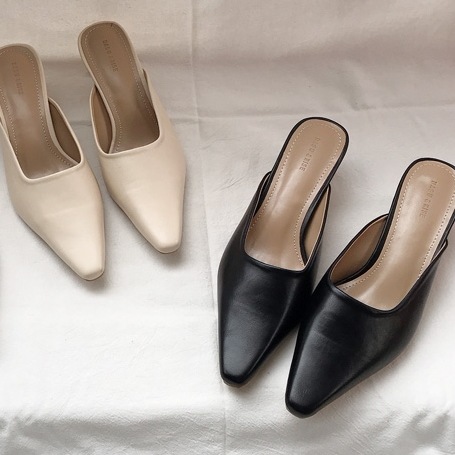 ミュールパンプス レディースパンプス ポインテッドトゥパンプス ヒールサンダル つっかけ 5cmヒール 太ヒール チャンキーヒール ポインテッドトゥ 履きやすい 疲れにくい 美脚 大人可愛い