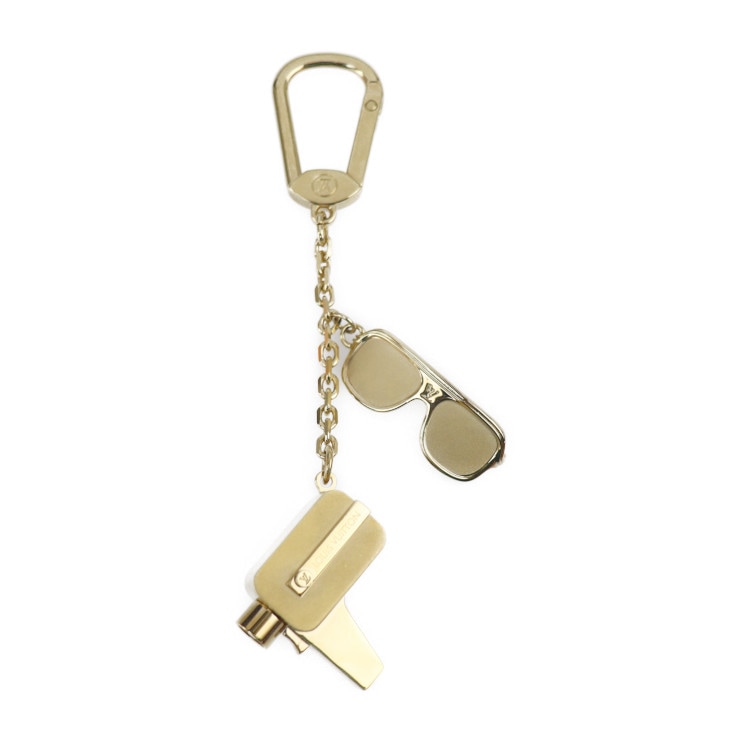 美品 LOUIS VUITTON ルイ ヴィトン その他小物 M65383 ポルトクレ カンヌ メタル ラインストーン ゴールド カメラ サングラス バッグチャーム ビトン キ【本物保証】