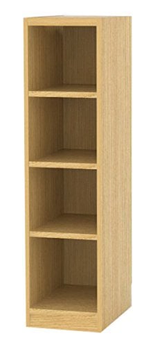 白井産業 【タナリオ オーダーメイド タイプ】 木製 本棚 ラック 高さ120 幅31 奥行44cm 隙間収納 ナチュラル オーク1 棚板3枚(TNL-EM12031FTF2NA)