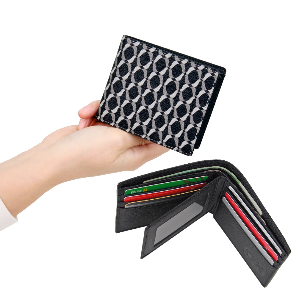 ベース横半分折りの財布革リサイクルアップサイクル革財布 6,386円