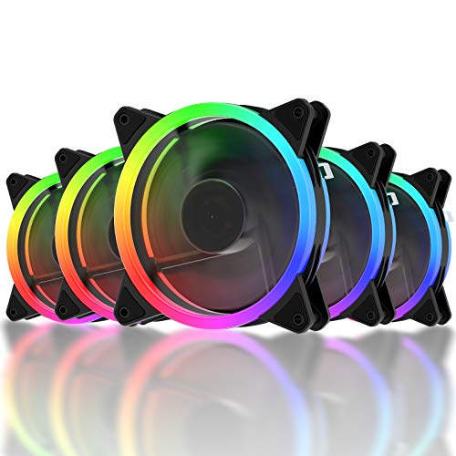 色：黒いRGB サイズ：120mm-5本 upHere 120mm RGB PCケースファン 中心部