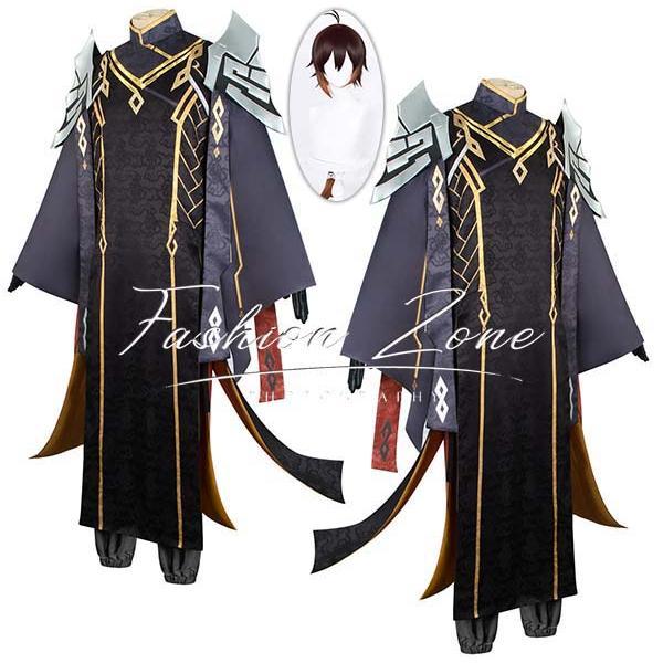 人気新作N0.1原神 げんしん 鍾離 岩王帝君 コスプレ衣装 ウィッグ cosplay ハロウィン 演出服 変装