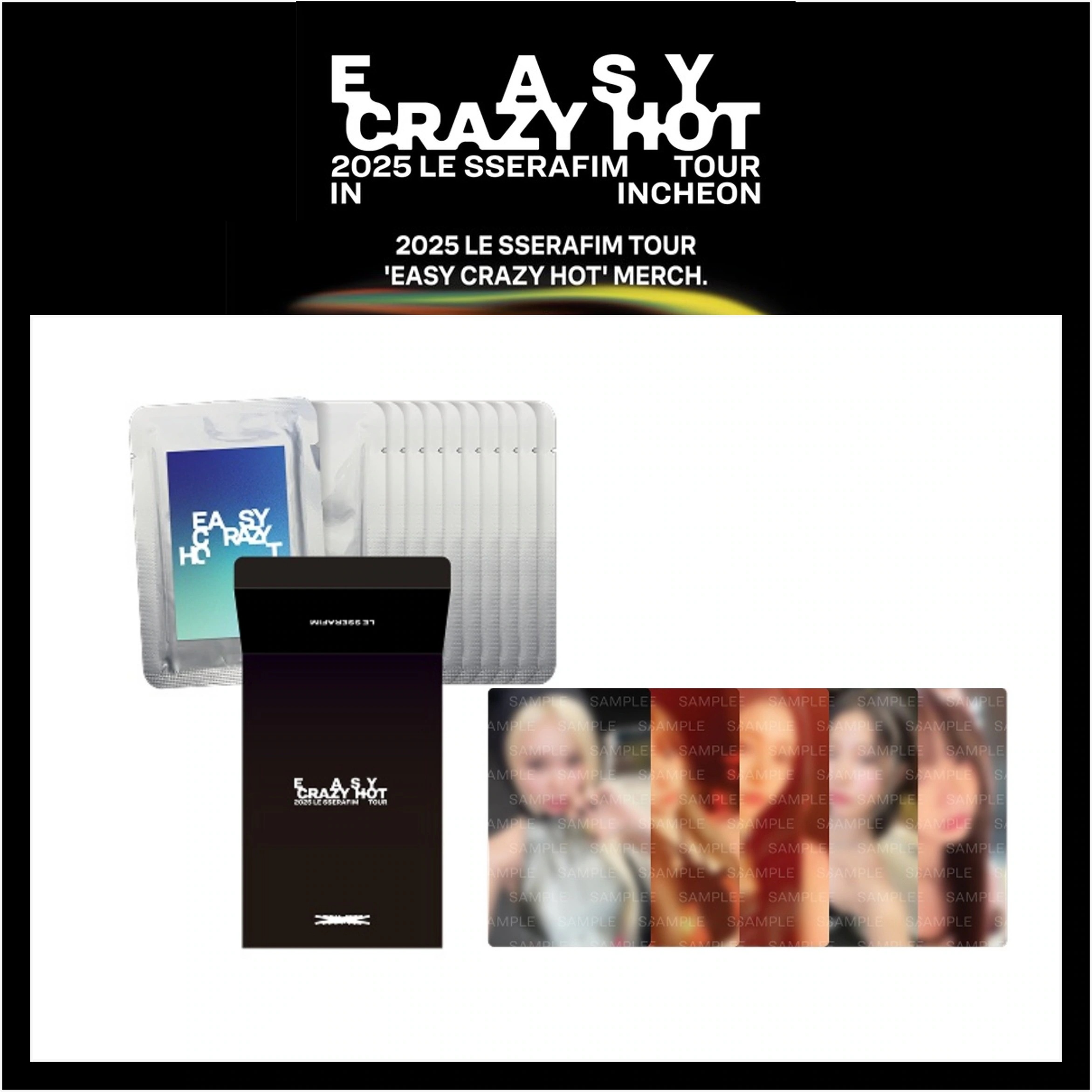 【国内発送】 【公式】 LE SSERAFIM 【 MINI PHOTO CARD SET 】 2025 TOUR EASY CRAZY HOT IN INCHEON 公式MD