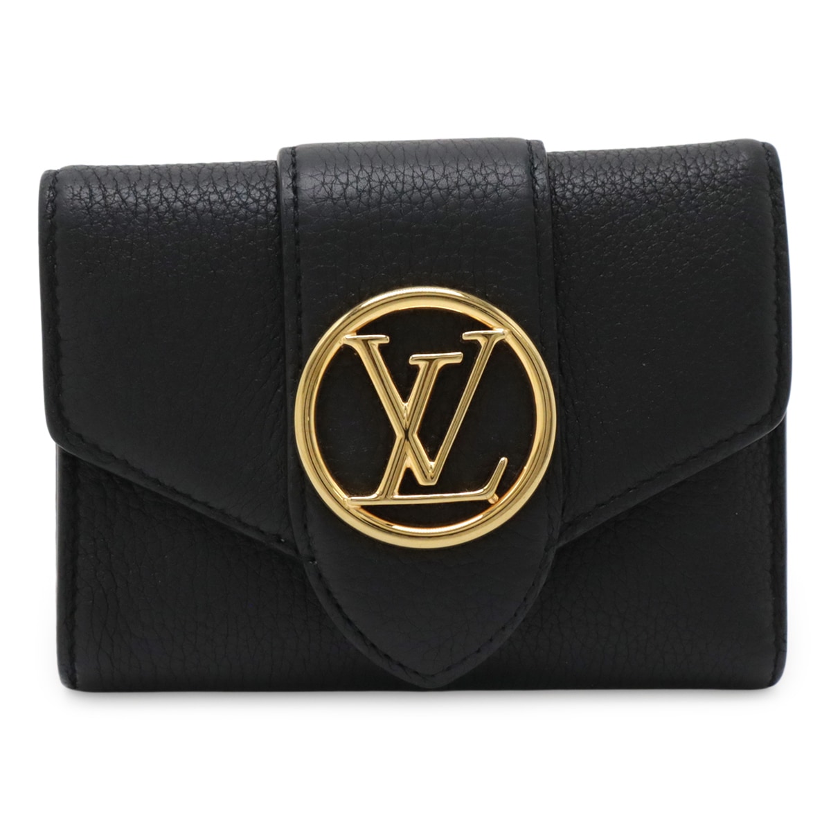 ポルトフォイユ LV ポンヌフ コンパクト 3つ折財布 三つ折財布 グレインカーフレザー ノワール 黒 ブラック M8030