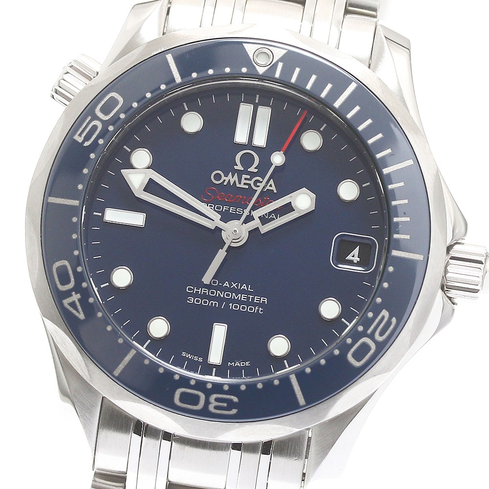 オメガ OMEGA 212.30.36.20.03.001 シーマスター300 コーアクシャル デイト 自動巻き ボーイズ 良品 箱・保証書付き_879866【中古】