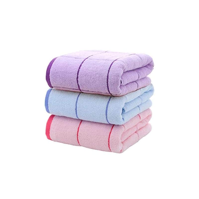 即納3枚セット バスタオル 高速吸水 速乾 耐久性 人気 3枚組 タオル 綿100% 業務用 人気 柔らか肌触り ふんわり 瞬間吸水 パープル ブルー ピンク 70*140cm