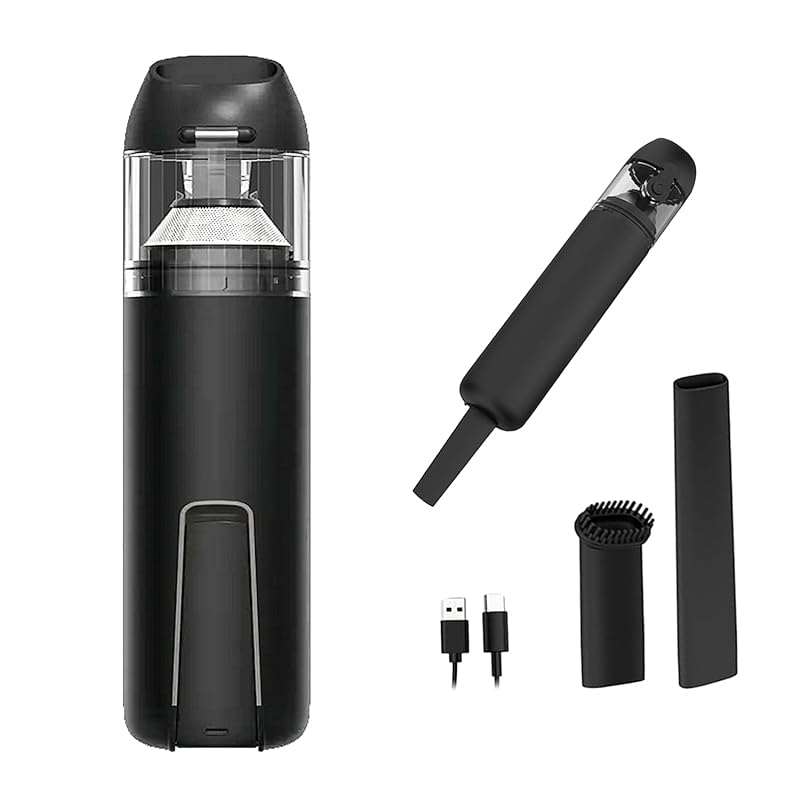 HOTFIEN 15000PA ハンディクリーナー 車用掃除機 40分連続稼働 4in1電動車載ミニ掃除機 コードレス 強力吸引 usb充電式 2段階モード 8000mAh大容量 低噪音对策 ワイヤレ