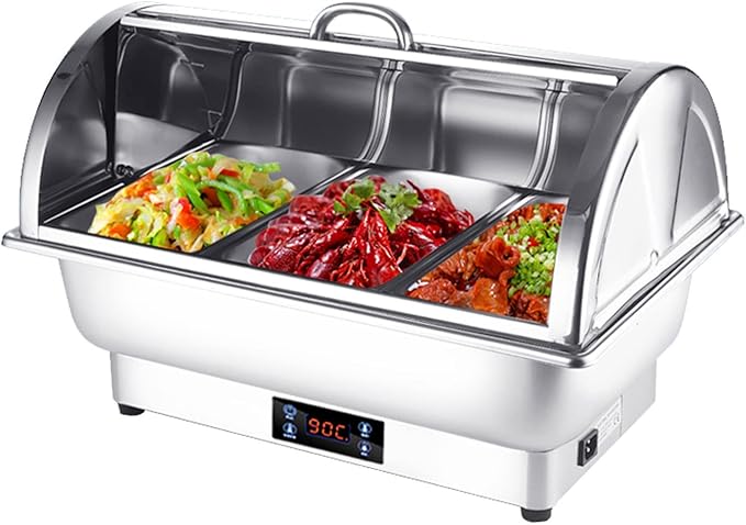 ビュッフェサーバー チェーフィングディッシュ 湯煎式 chafing dish 9L pse認証 食品接触認証ステンレス製 保温調理鍋 food warm 温度調整加熱ウォーマー温度制御 保温トレイ