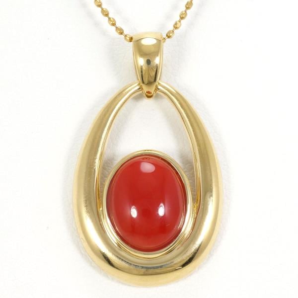 K18 18金 YG イエローゴールド ネックレス サンゴ 約45cm ジュエリー 中古