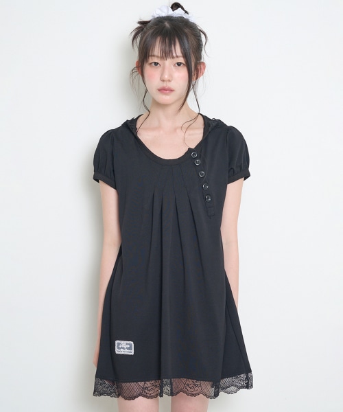 【ILLIGO】 LACE HOODIE DRESS BLACK 正規品