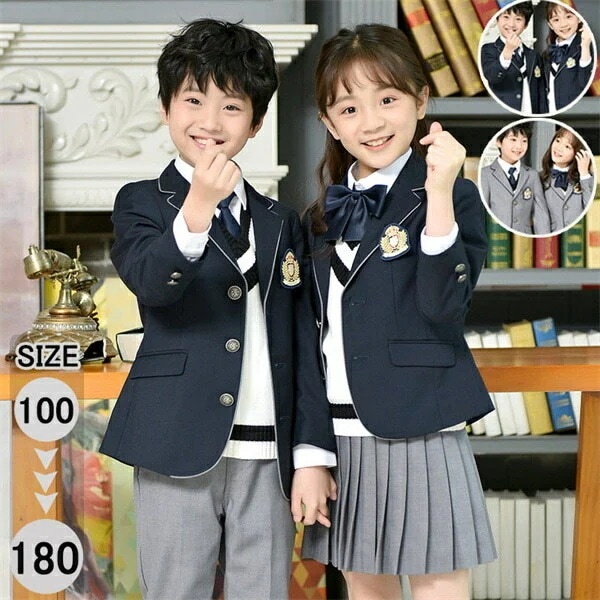 【激安】4点セット 卒業式 スーツ 入学式 子供スーツ 紺 女の子 男の子 制服 スーツ ジュニアスーツ キッズ 卒業式服 フォーマル カジュアル 小学生 中学生 高校生 大きいサイズ 七五三 韓国風