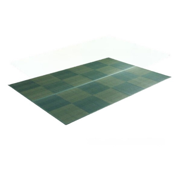 1031290041202 い草ラグ 花ござ カーペット 格子柄 ナチュラル 和室 洋室 裏不織布滑り止め 本間4.5畳 (約286×286cm)レイクブルー 滑りにくい お手入れ簡単 メーカー直送