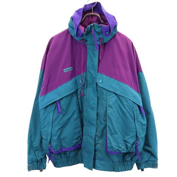アウトドア オールド ナイロンジャケット XL 青緑 他 レディース